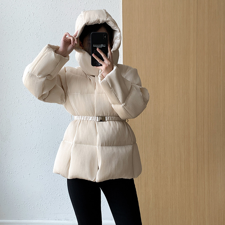Miyake Pleated down Jacket for Women, Winter 90% Duck Down, New Korean Style Women's Clothing, Waist-Cinching Tie-Down Jacket, Wholesale