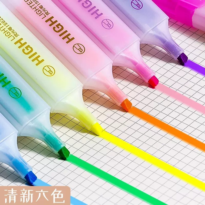 得力S625蛍光ペン学生作業試験重標点記筆記号落書き絵画事務用マーカーペン|undefined