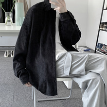 灯芯绒长袖衬衫男秋冬新款色宽松休闲衬衣港风潮流学生上衣外套