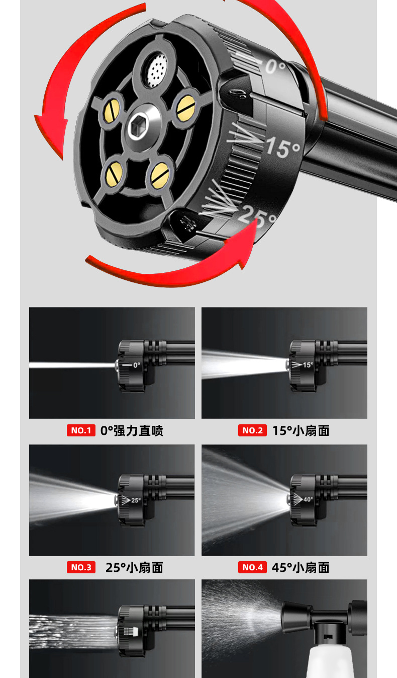 Cross-border car wash water gun electric car washer cordless high pressure