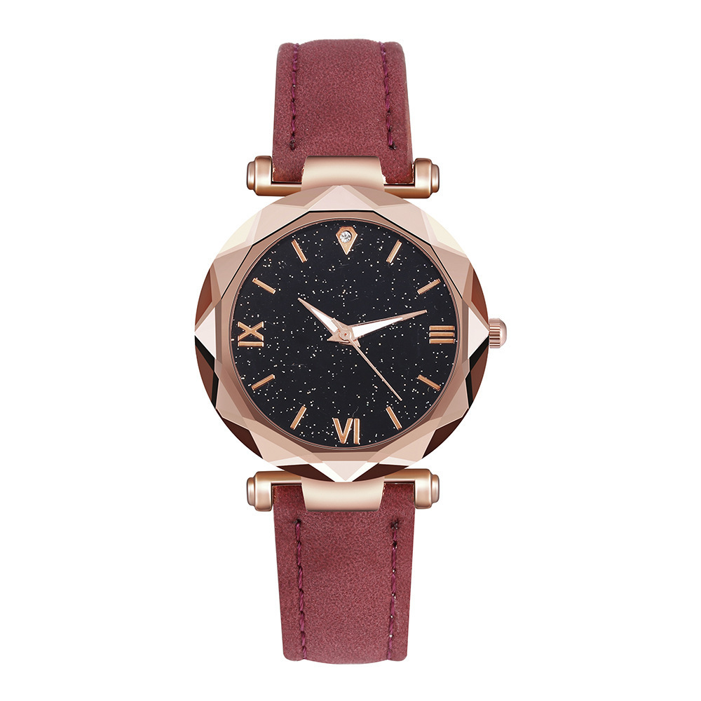 Roman Digital New Starry Sky Fashion Matte Belt Women's Watch_voghion.com