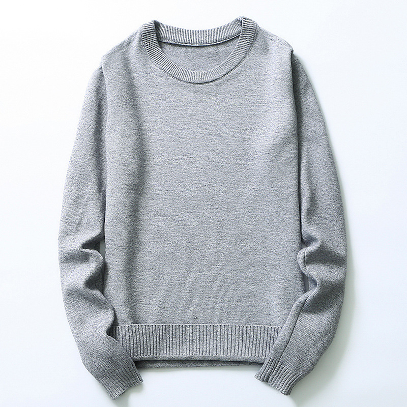 Quick selling men's sweater autumn and winter new men's sweater round neck solid color sweater men's bottomed sweater