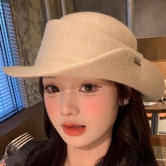 法式赫本风优雅针织礼帽女名媛千金风百搭显脸小透气防晒渔夫帽子
