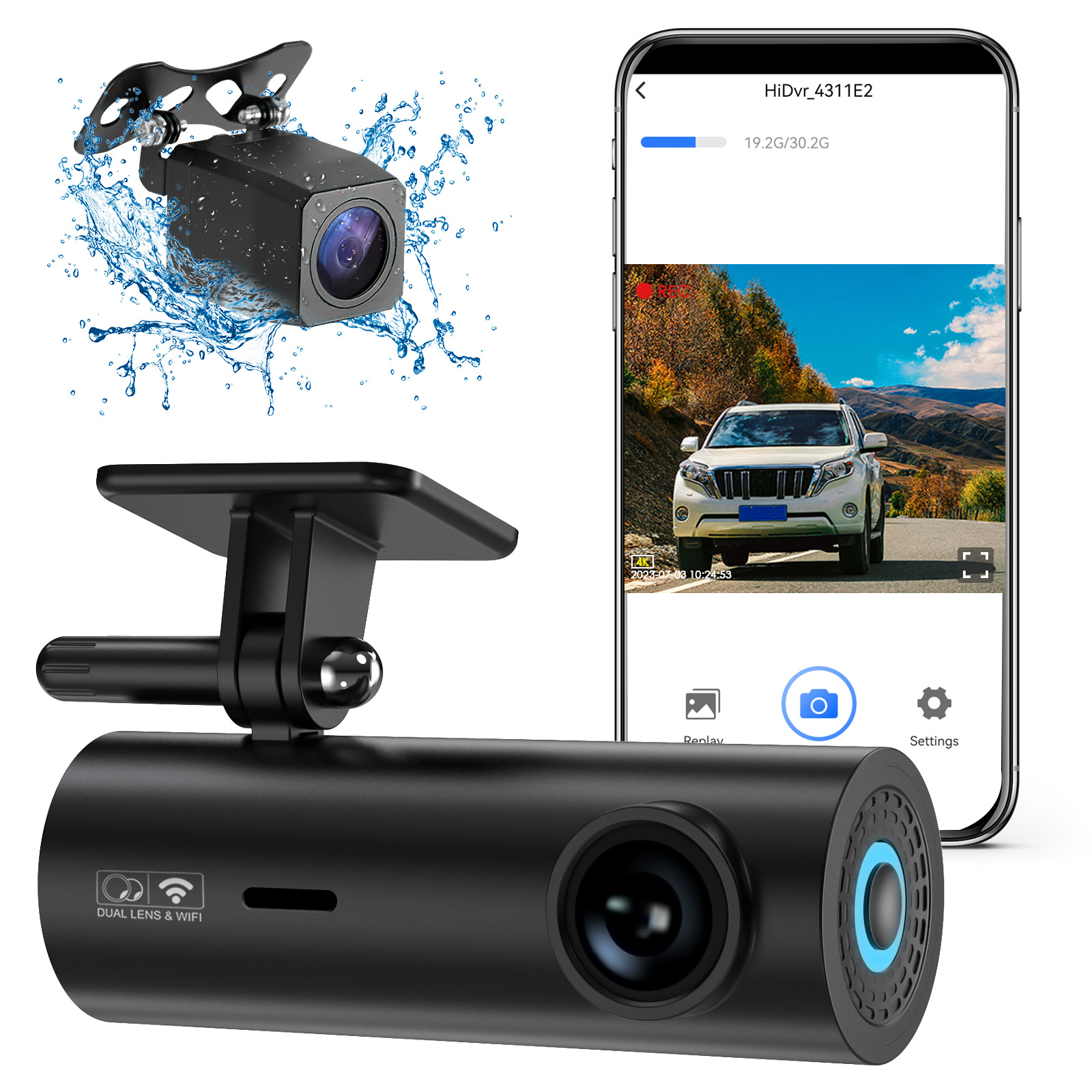 4K Car dvr dashcam dual recording lipstick machine HD night vision driving recorder