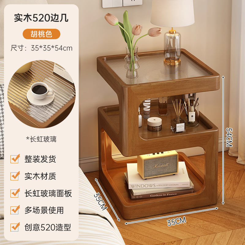 Sofá de lado gabinete simple meseta de té creativa con lámpara sala de estar estante doméstico mesa pequeña