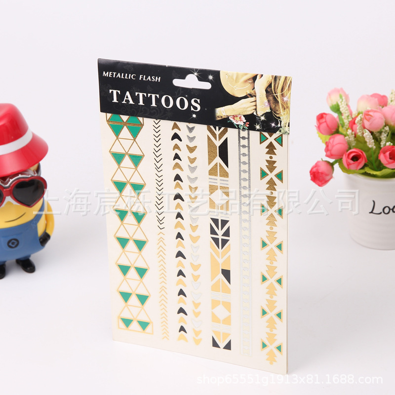 Crazy Rush for Gold-Plated Silver Chain Decorative Tattoos, 3D Realistic Creative Petal Stripes DIY Makeup Body Decoration Crazy Rush for Gold-Plated Silver Chain Decorative Tattoos, 3D Realistic Creative Petal Stripes DIY Makeup Body Decoration