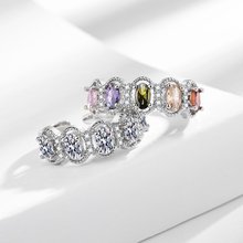 韩版小众设计蛋形彩色锆石戒指女ins冷淡风时尚气质个性轻奢指环