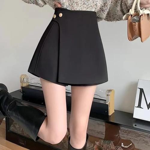 Irregular High-Waist Suit Shorts Skirt Women's Pants Autumn/Winter New Fashion Loose A-Line Pants Casual Luxury Pants