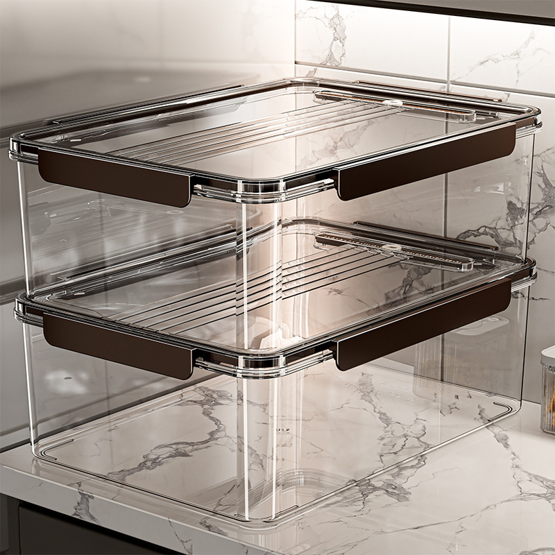 Kitchen Refrigerator Storage Box Fruit and Vegetable Safety Fresh-keeping Box Household Freezing Sealed Plastic Food Storage Box