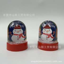 创意塑料漂浮雪花小水球摆件节日礼物内置图片印刷水晶球工艺品