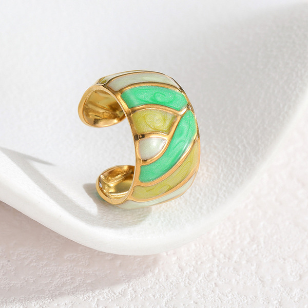 Brand geometric one size ring stainless steel
