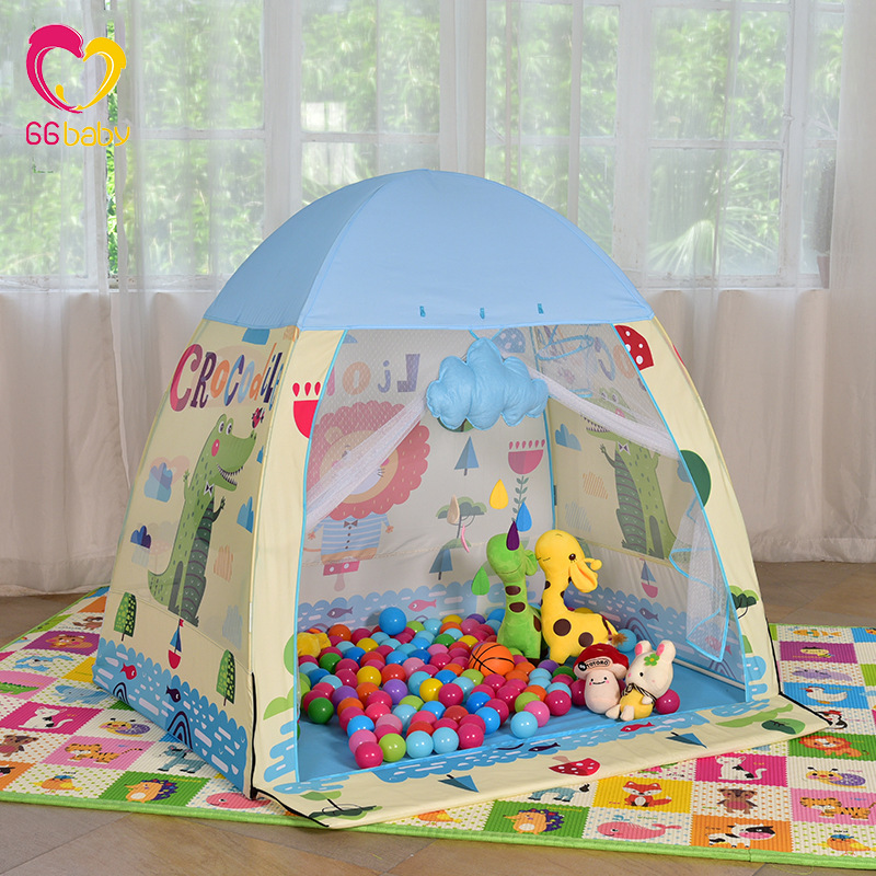 跨境鳄鱼卡通帐篷玩具屋透气网纱儿童帐篷游戏屋海洋球池定制批发
