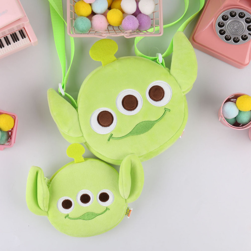 Toy Story Three-eyed Strawberry Bear Three-eyed Monster Cute Plush Crossbody Bag Mobile Phone Bag Coin Purse Small Pendant