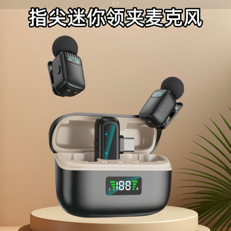 新しい mini8 ワイヤレスラベリアマイク 1 対 2 ポータブル屋内および屋外ライブブロードキャスト撮影ノイズリダクションラベリアマイク|undefined