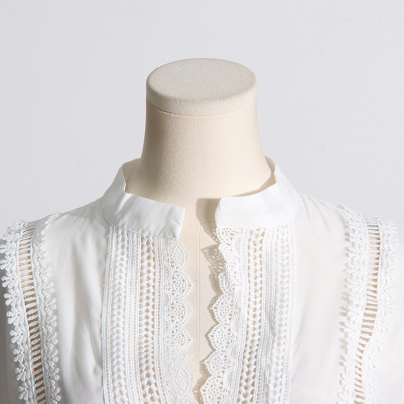 Completo due pezzi donna con top in pizzo e gonna a vita alta_voghion.com