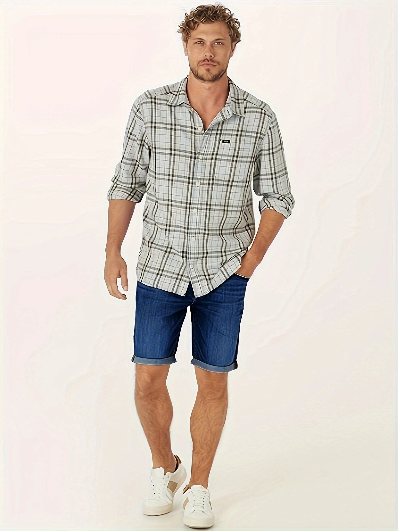 Europa y América suministro transfronterizo de moda nuevo hombre casual rectas crimped jeans pantalones medianos