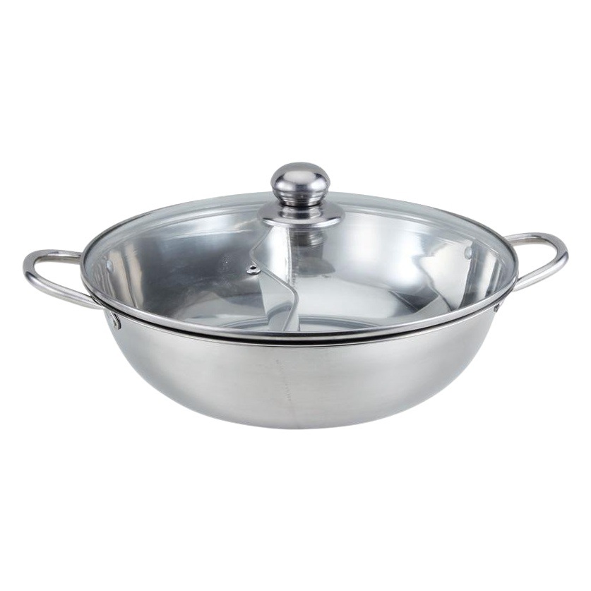 304 Stainless Steel Mandarin Duck Pot Thickeneded Mandarin Duck Hot Pot Commercial Household Hot Pot Clear Soup Pot Gift Induction Cooker Special