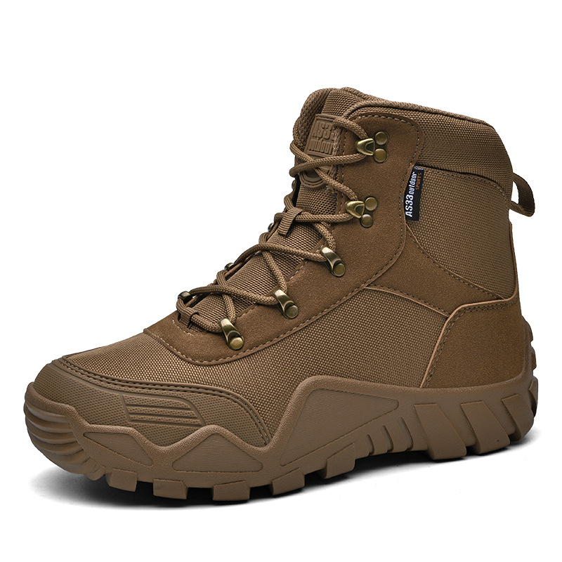 Amazon tallas grandes botas de combate nuevas para hombre botas militares casuales de suela gruesa botas de montaña antideslizantes con cordones al aire libre al por mayor