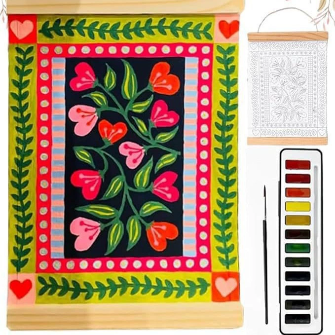 [跨境新品Hearts in Full Bloom Paint by Number Kit布艺自涂色]