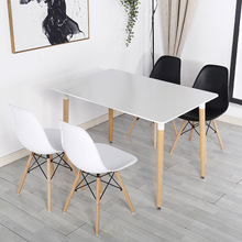 newNordic dining table  white simple solid wood table chair