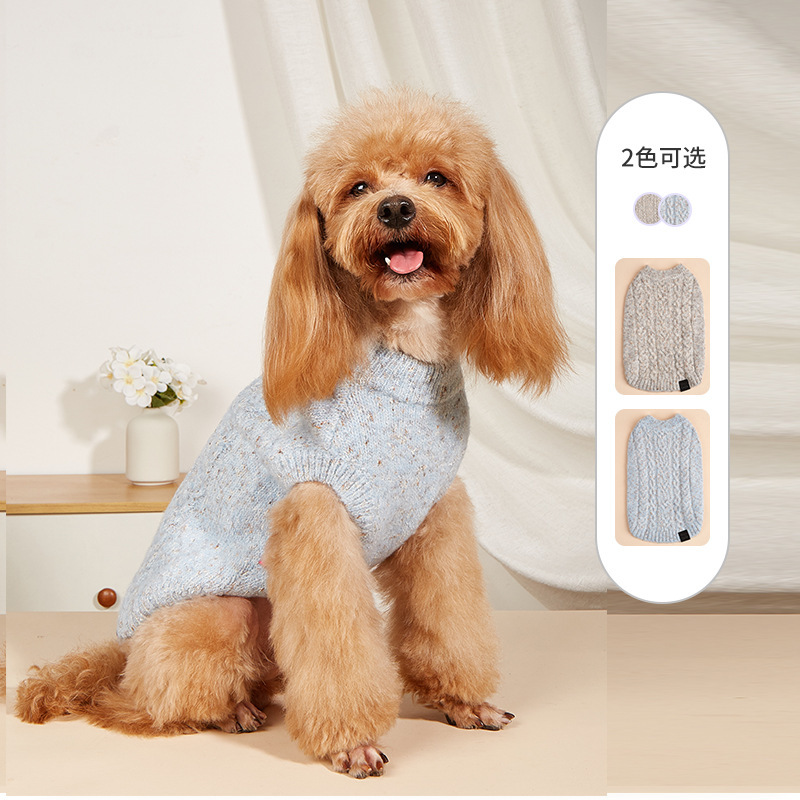 Wantalk Pet Dot Sweater Bears Corky Teddy Small Dog Autumn and Winter Warm High Cold Sweater