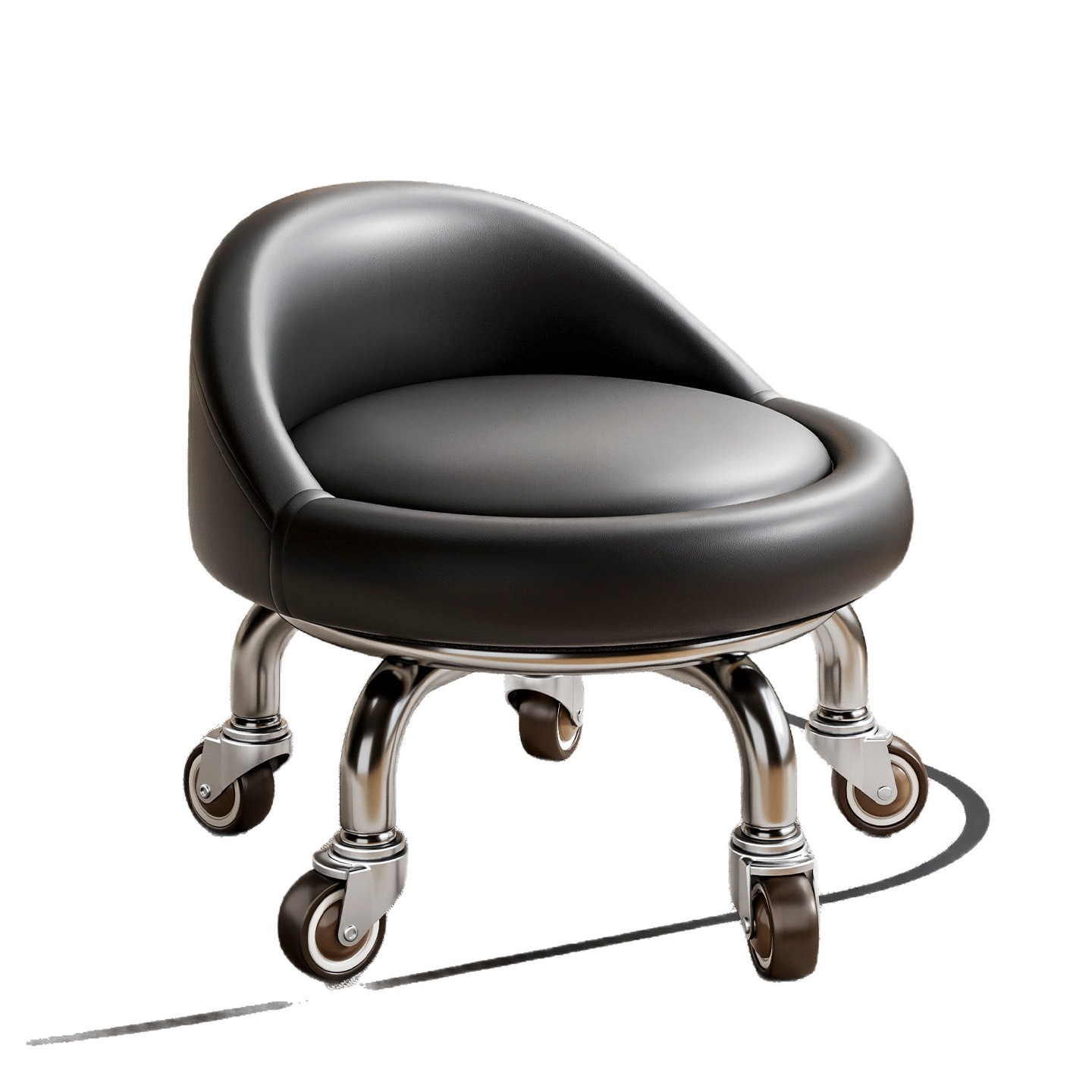 Rueda universal taburete pequeño polea doméstica taburete redondo pedicura banquete baños bajos banquetes para bebés banquetes de cambio de zapatos silenciosos multifuncionales