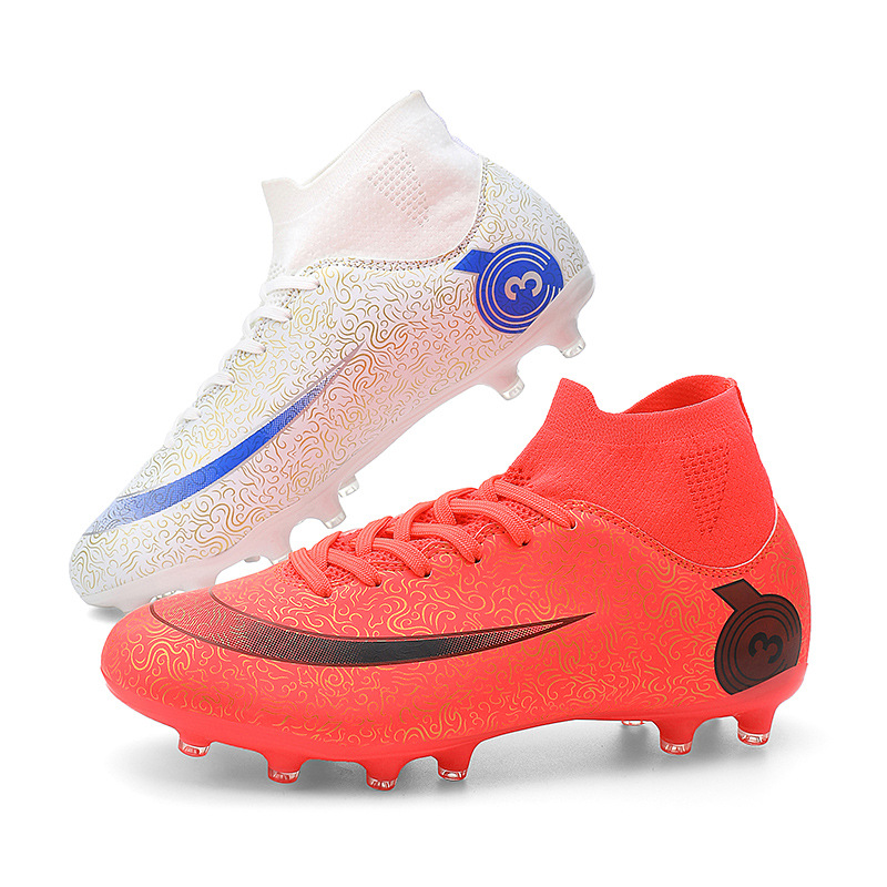 Nuevos zapatos de fútbol transfronterizos para niños y adolescentes hombres y mujeres fabricantes de clavos largos ventas directas de zapatos de fútbol