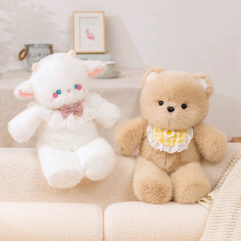 ランニングベア人形ぬいぐるみかわいい子猫人形ギフト子供のおやすみおやすみなだめる子羊人形|undefined
