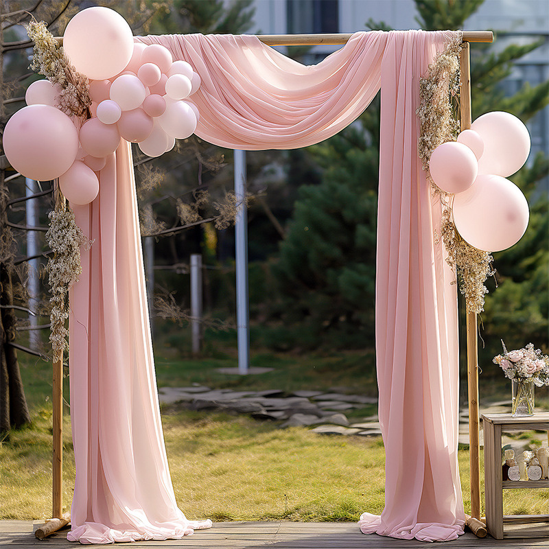 アーチ結婚式ガーゼしわ防止チュール生地写真小道具屋外芝生結婚式レイアウトインクロスボーダーカーテン|undefined