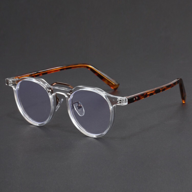 Japanese designer handmade imitation plate glasses frame irregular green black frame vintage toad mirror with close-up mirror