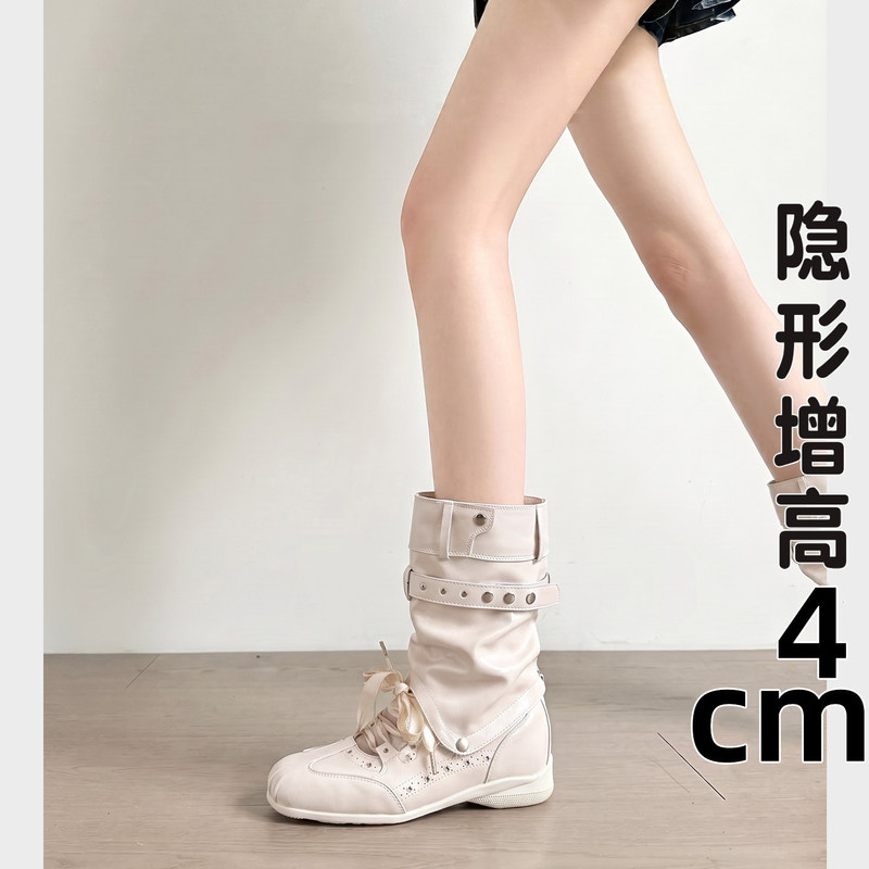Niche Design Mid-Calf Boots for Women, Summer Style with Detachable Bow, Dual-Wear Ballet Flats, Belt Buckle Western Cowboy Boots Niche Design Mid-Calf Boots for Women, Summer Style with Detachable Bow, Dual-Wear Ballet Flats, Belt Buckle Western Cowboy Boots
