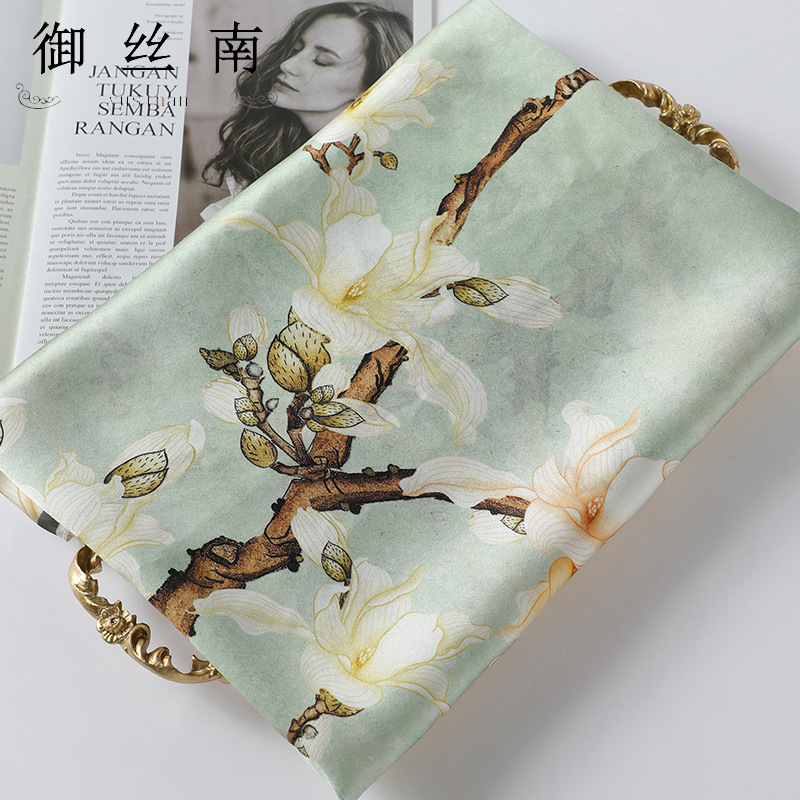 Hangzhou Silk Scarf for Women, New Spring and Autumn Style, Plain Crepe Satin, Chinese Style Mulberry Silk Long Scarf, Cross-Border Gift Scarf Wholesale