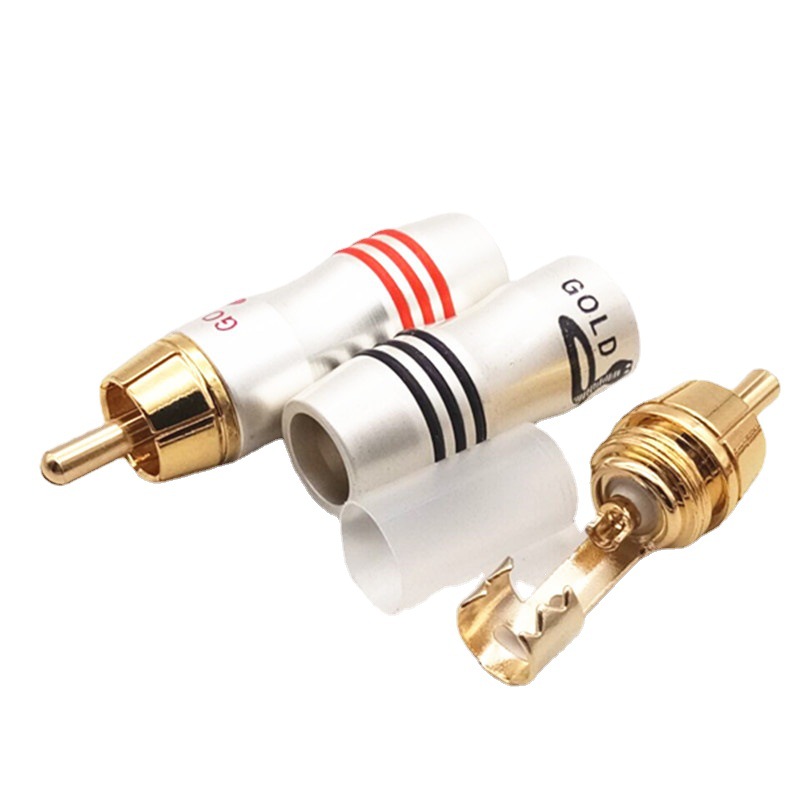 蛇王铜镀金RCA插头 莲花插头AV头镀金莲花头 音箱调音台莲花插头