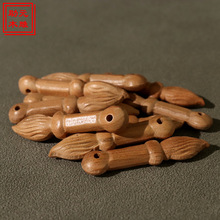 桃木毛笔 木雕棍棒随身挂件婴儿宝宝桃木小挂件DIY配饰雕刻小件桃