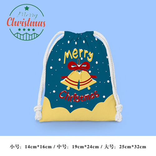 Christmas gift bag drawstring bag cross-border Christmas ornament small cloth bag miscellaneous storage bag portable
