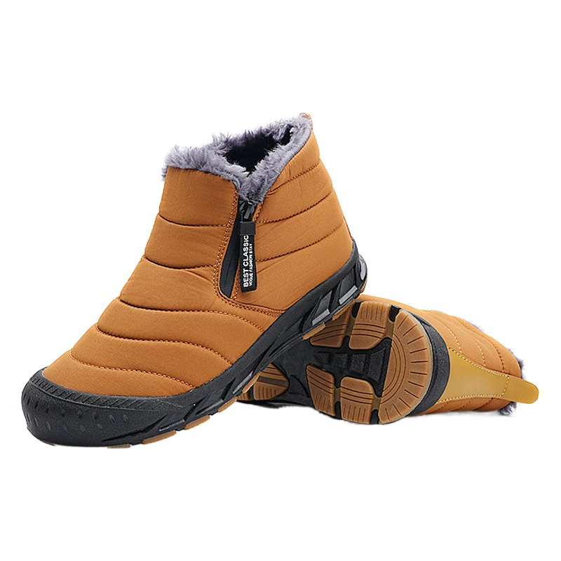 Зимние сапоги, осенне-зимние трансграничные, новые уличные походные хлопчатобумажные туфли для пар, нескользящая непромокаемая теплая флисовая подкладка