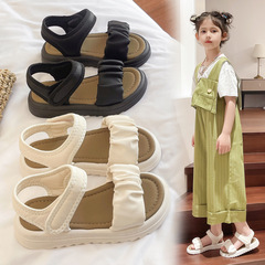 Children's sandals, popular casual wear, outdoor student beach sports fashionable versatile summer soft sole thick sole open-toe Korean style