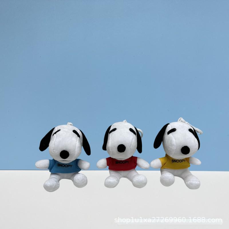 4inch Snoopy Doll Stuffed Pendant Long Eared Dog Stuffed Toy Dressing Snoopy Puppy Keychain