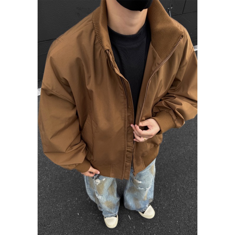Veste de pilote, veste coupe-vent pour homme, haut robuste et élégant à col montant_voghion.com