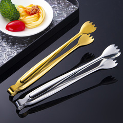金色304不鏽鋼食物夾甜品夾餐廳分菜夾公用夾燒烤夾烤肉夾毛巾夾