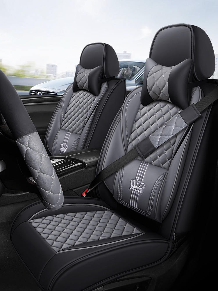 Car Seat, Universal Seat cushion, seat cover - black-gray-shoulder-pad