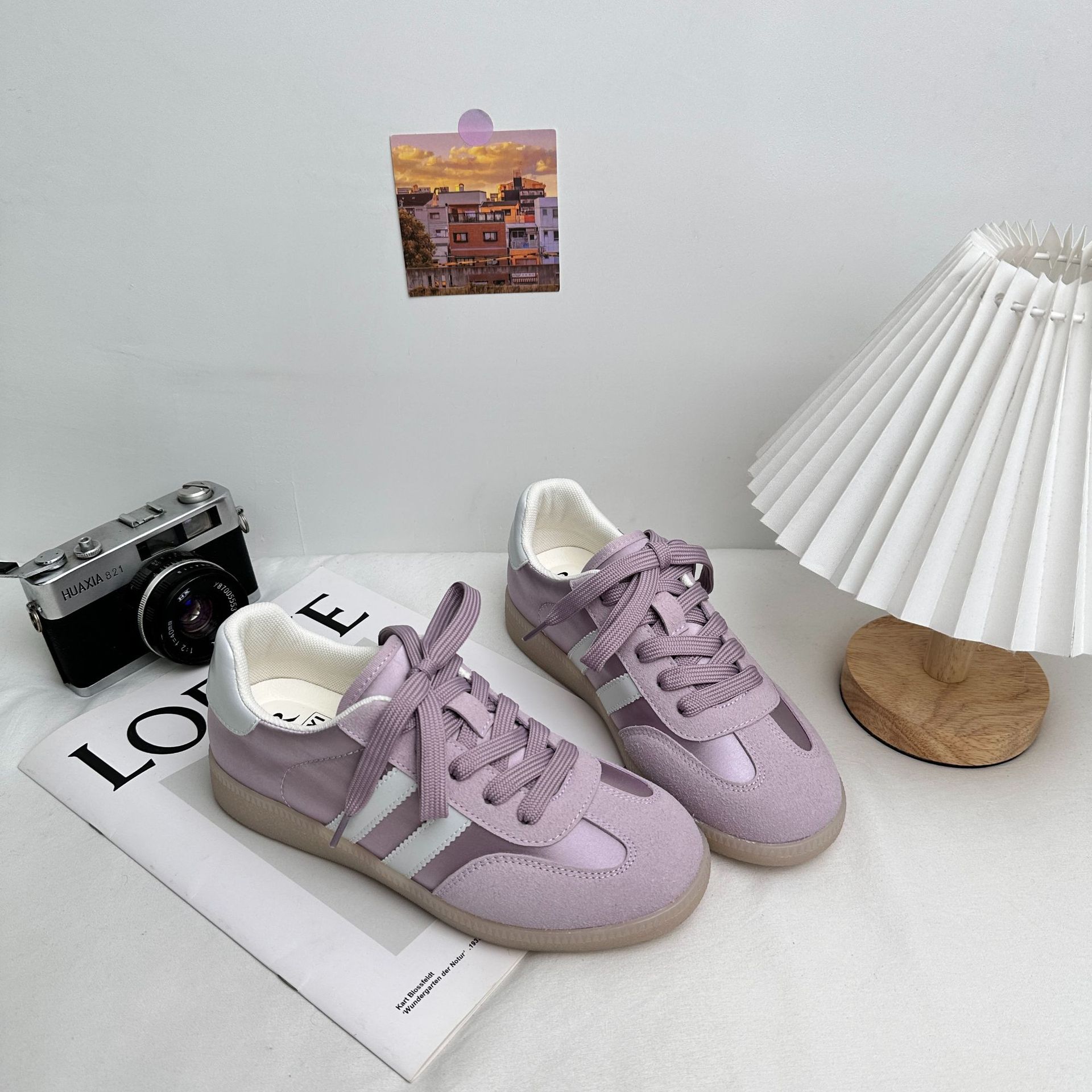 Versión coreana de plantillas de látex/zapatos de Forrest Gump ligeros zapatos de mujer zapatos de entrenamiento alemán zapatos de tabla zapatos blancos casuales 2025XY-A279