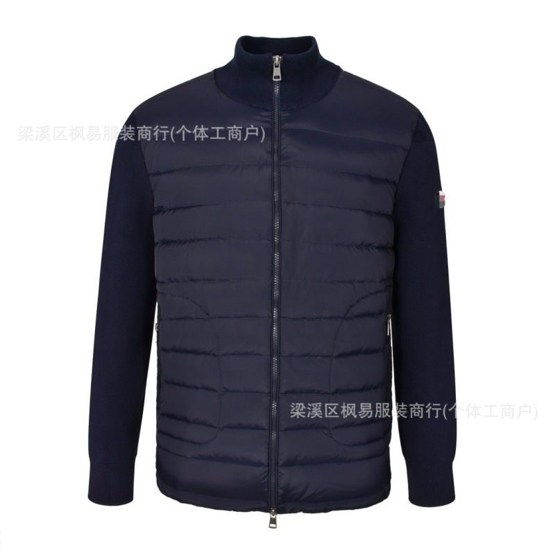 2025新款M家 针织羽绒服男款拼接白鸭绒立领保暖百搭休闲轻薄外套|undefined