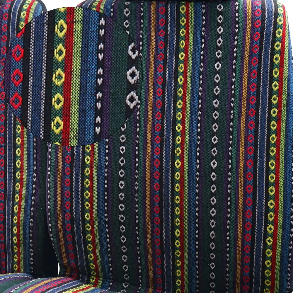 Cross-border hot sale 2 1 truck van off-road vehicle high gram weight universal color stripe cloth seat cover non-slip thickened
