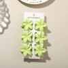 #10 Glossy light green [6-piece set with card] 4cm plumeria style