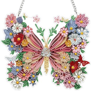 Diamond painting diy three-dimensional hanging decoration card butterfly drill 5d full diamond acrylic hanging decoration diamond painting cross-border wholesale