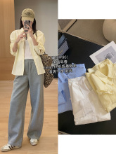 糖纸衬衫！定染棉感基础宽松长袖衬衫春季新款休闲衬衣女G031003