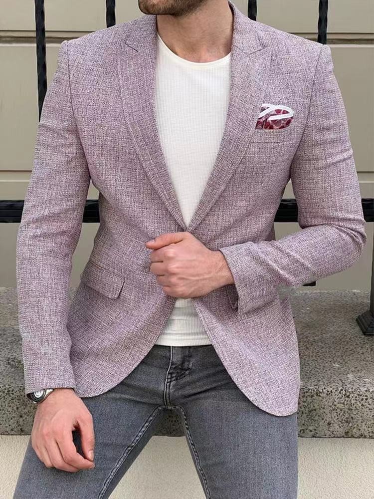 Nuevo comercio exterior transfronterizo primavera y otoño impresión digital reticular hombre traje casual traje casual chaqueta