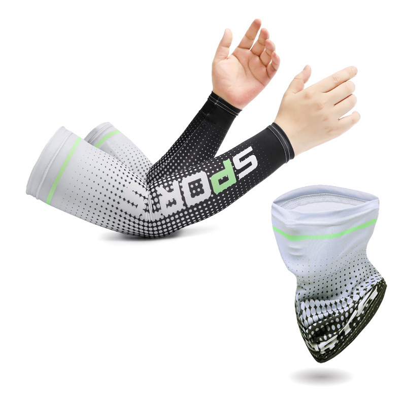 Ice Sleeve Men Sunscreen Ice Silk Sleeve Cover Summer Outdoor Cycling Driving Fishing Cooling Arm Sleeves for Men and Women Printed Arm Guards
