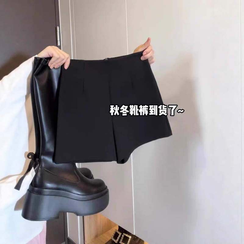 Black Shorts for Women Spring, Autumn and Winter New Style 2025 High-Waisted A-Line Small Tight Suit Hot Pants Outer Boot Pants Black Shorts for Women Spring, Autumn and Winter New Style 2025 High-Waisted A-Line Small Tight Suit Hot Pants Outer Boot Pants